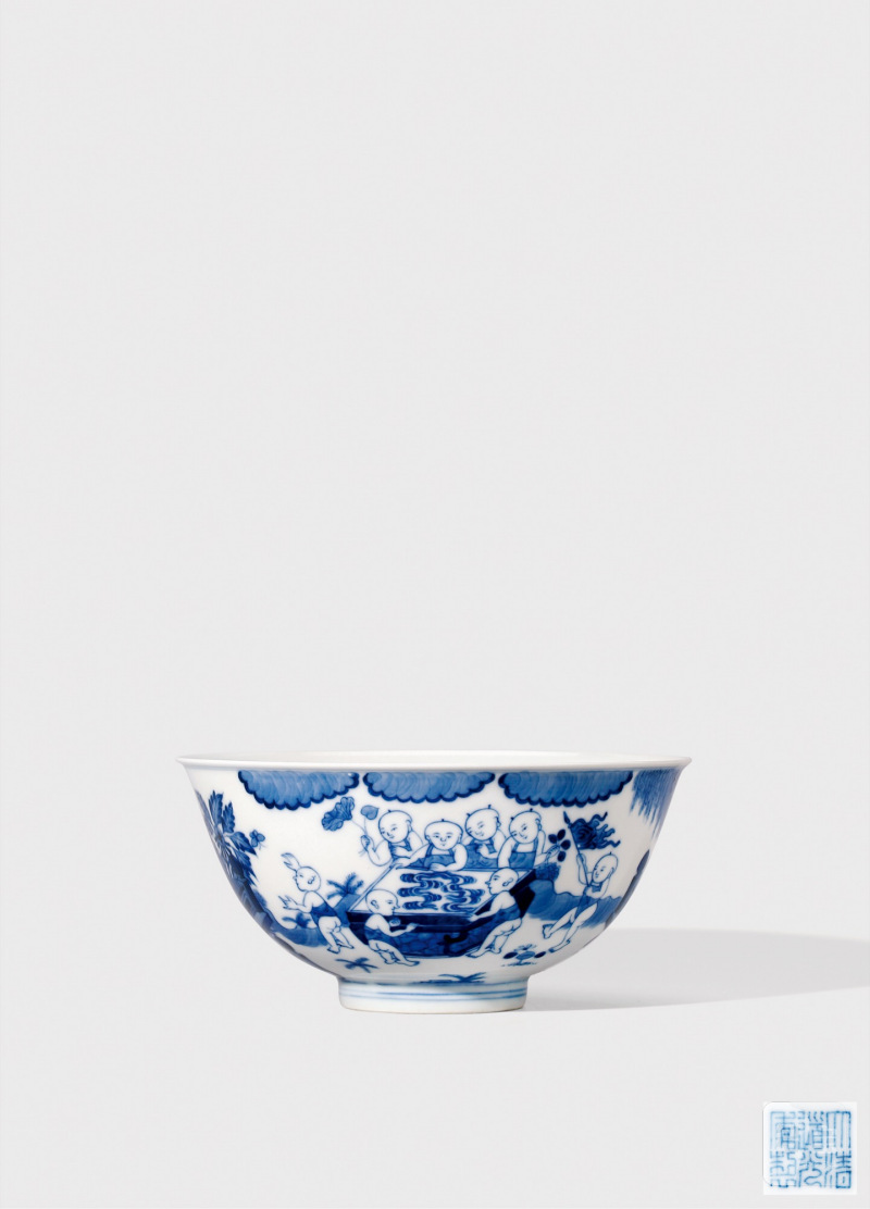 清道光·青花婴戏图碗